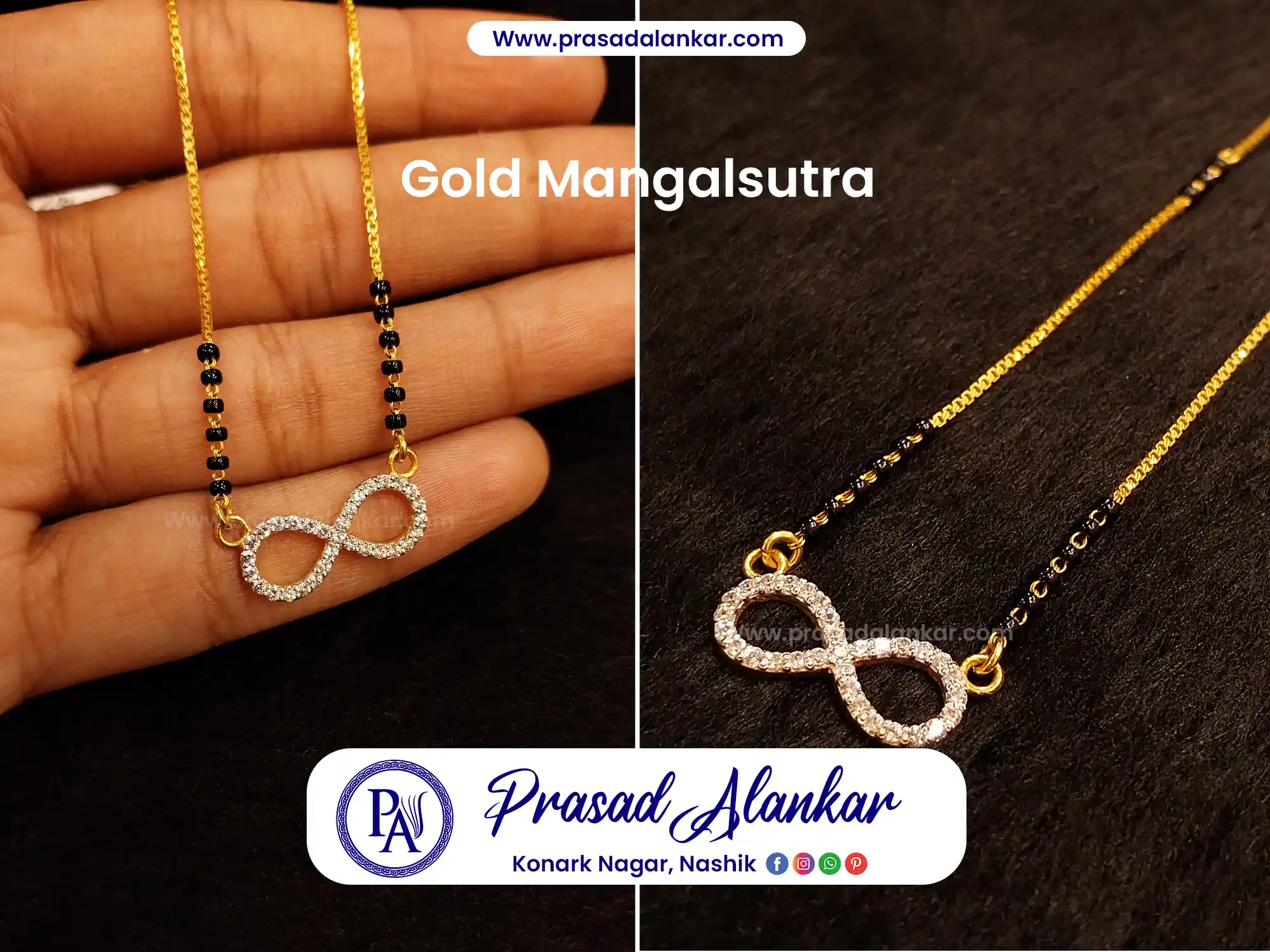 short mangalsutra designs, small mangalsutra designs, 5 gram gold mangalsutra designs with price, chhota mangalsutra, Prasad Alankar Jewellery Showroom in nashik